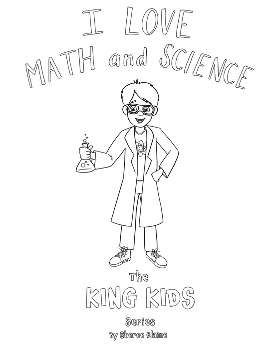 I Love Math and Science Coloring Page